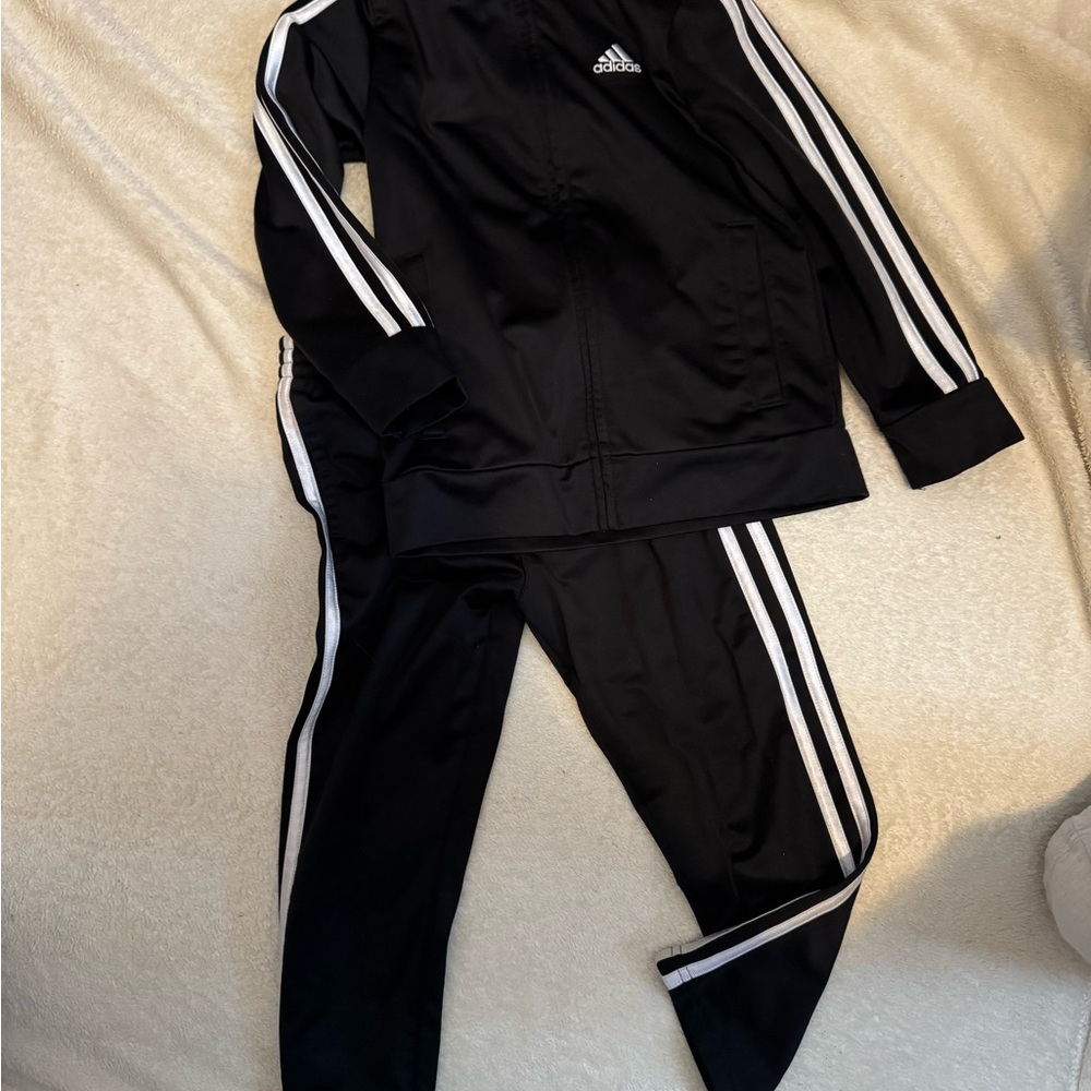 Adidas Black and White Athletic Tracksuit